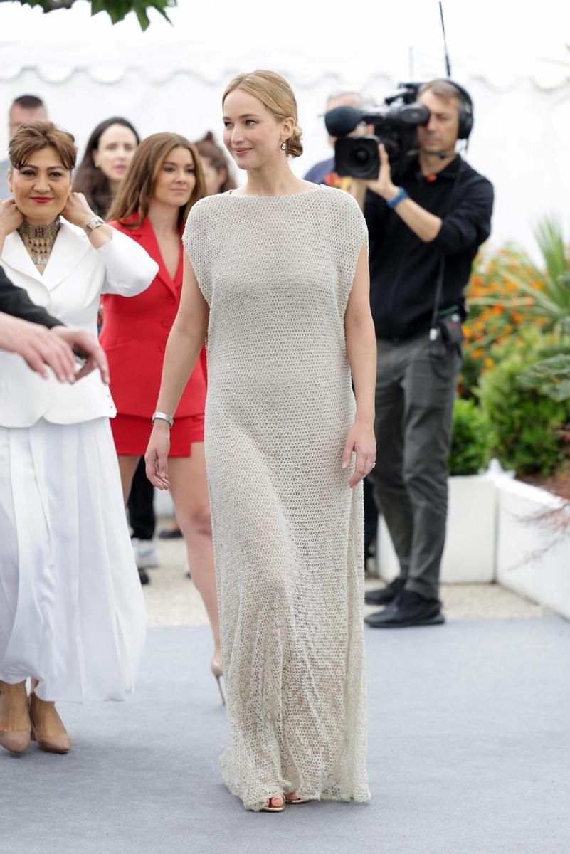 Jennifer Lawrence con vestido de Dior en Cannes