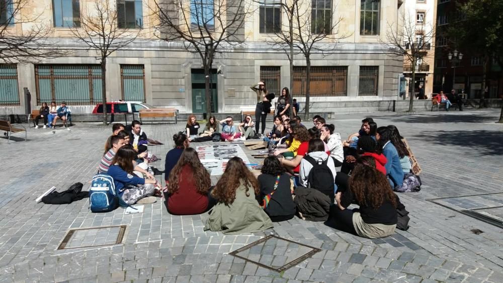 Protestas de estudiantes en Oviedo