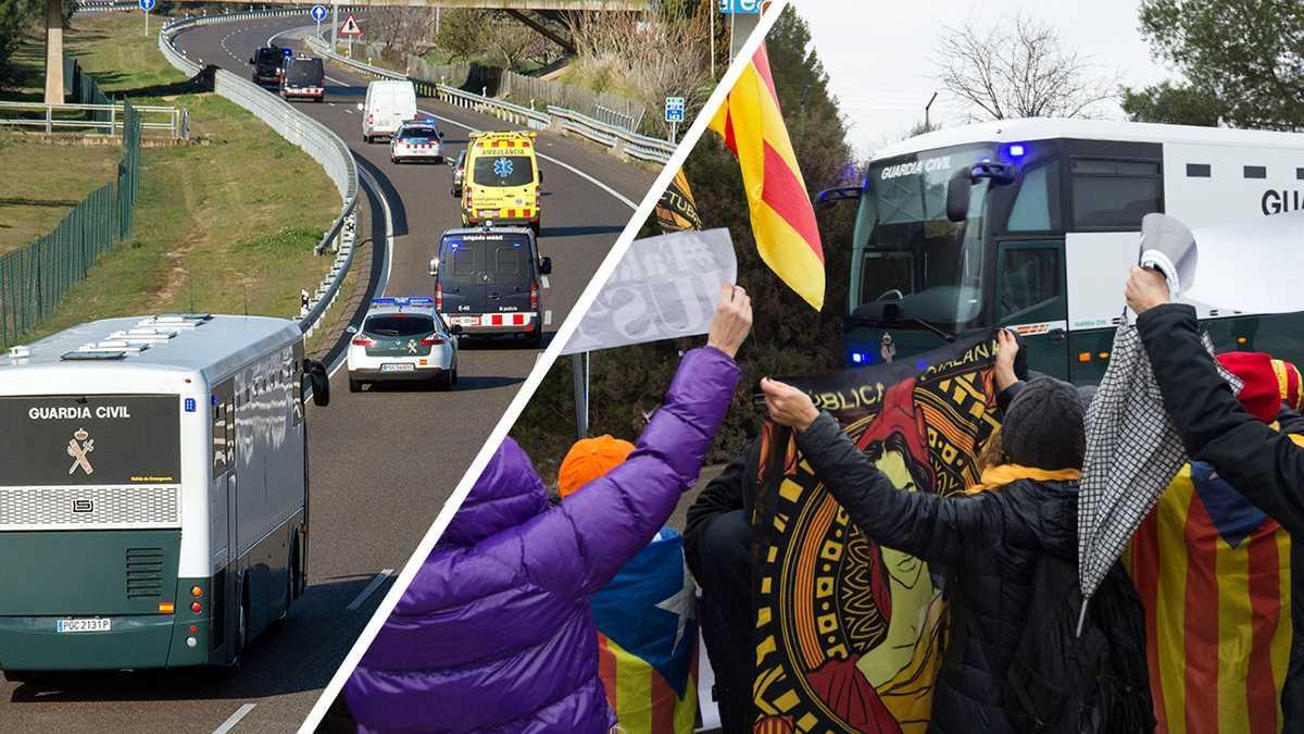 Los presos independentistas son trasladados a Madrid.