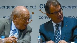 Artur Mas i Jordi Pujol en una reunió de l’executiva conjunta de CiU.