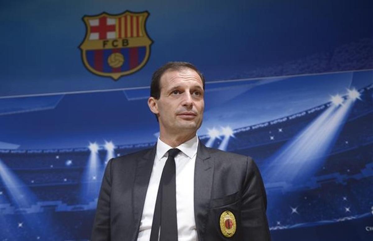 Massimiliano Allegri, en la sala de prensa del Camp Nou.