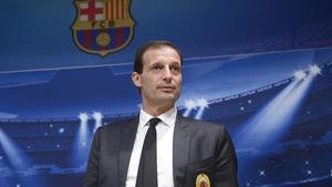 Massimiliano Allegri, a la sala de premsa del Camp Nou.