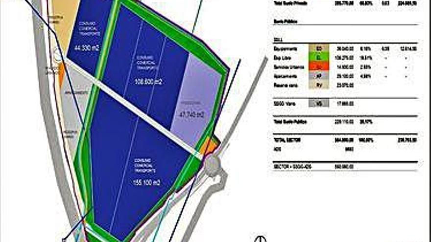 Plano del futuro desarrollo del polígono &quot;Puerta del Noroeste&quot; .