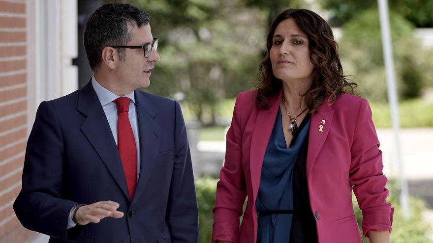 Félix Bolaños y Laura Vilagrà se reúnen para reactivar la relación del Gobierno y la Generalitat