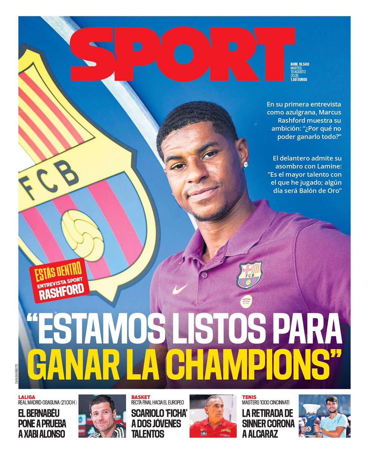 Esta es la portada de SPORT de hoy martes, 19 de agosto de 2025