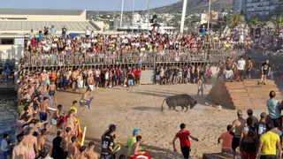 Un joven sufre un ataque de epilepsia en la plaza de "bous a la mar" de Dénia
