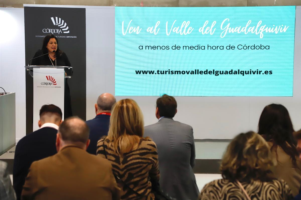 Dolores Amo, durante la presentación de la oferta del Valle del Guadalquivir.