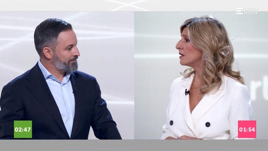 Yolanda Díaz a Abascal: &quot;¿Usted sabe lo que dice su programa?&quot;