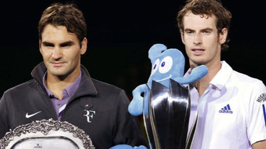 Federer y Murray en la entrega de premios