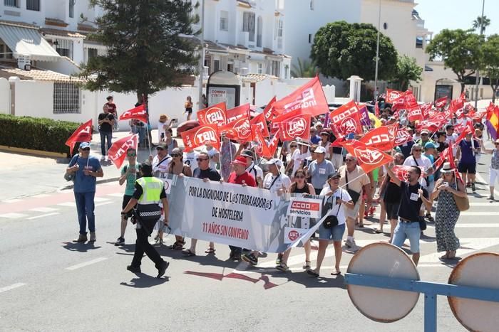 Protesta del sector de la hostelería en La Manga