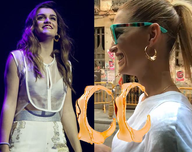 Amaia Romero y Laura Sánchez con pendientes 'Swagy', de UNOde50