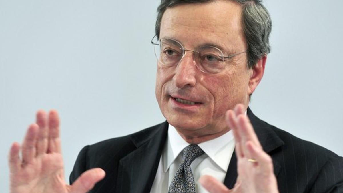 Mario Draghi durante la conferencia de prensa.