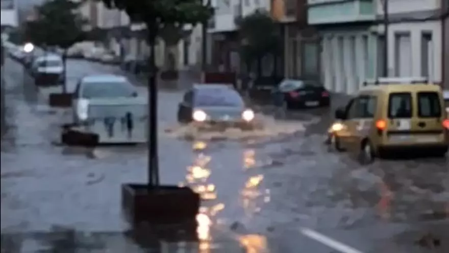 Inundaciones y ríos desbordados en Serra de Outes por el temporal Kirk