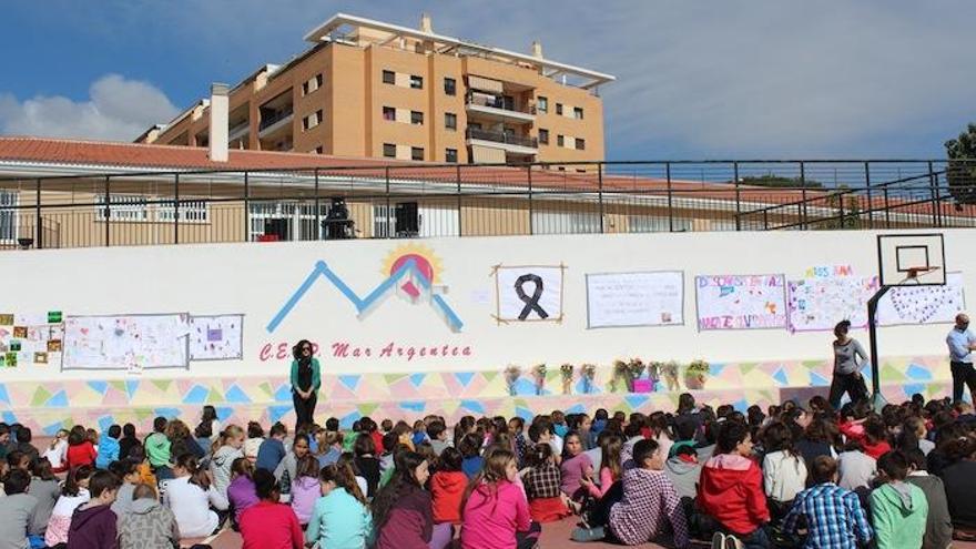 Imagen de la despedida que dio el Colegio Mar Argentea a su profesora de inglés, víctima del maltrato.