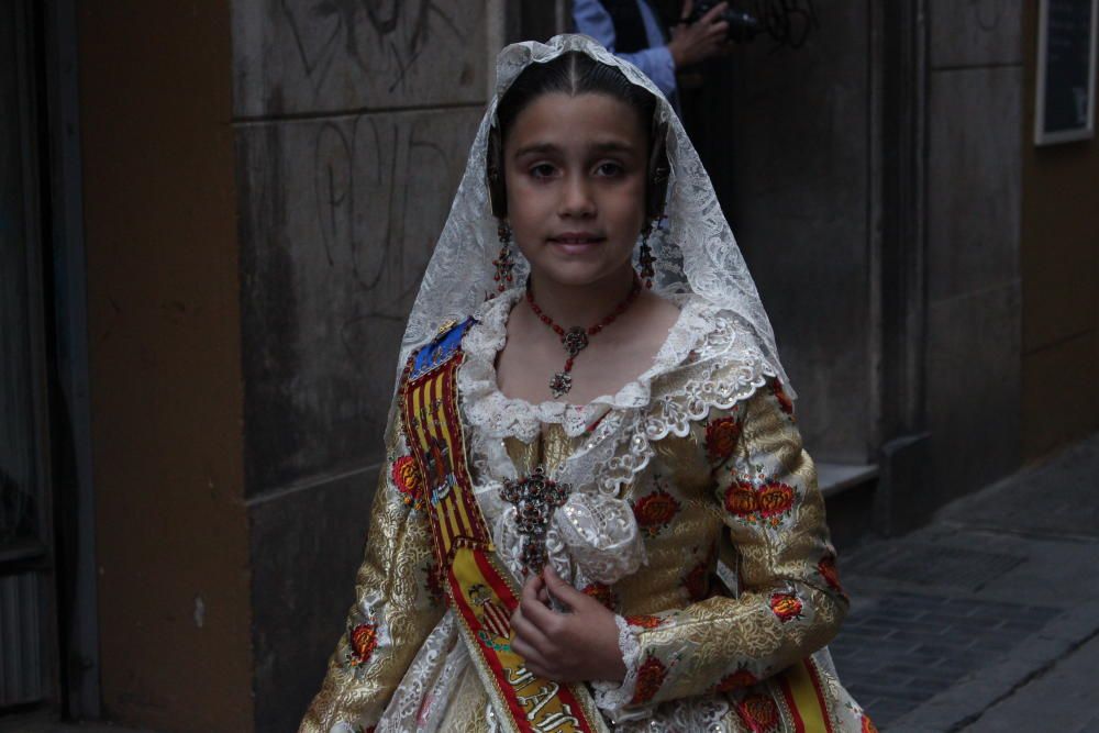 Procesión del Altar del Carmen. Las falleras mayores de 2017 de la Agrupación.