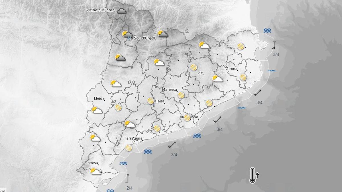 El mapa del temps de dijous 9 de març