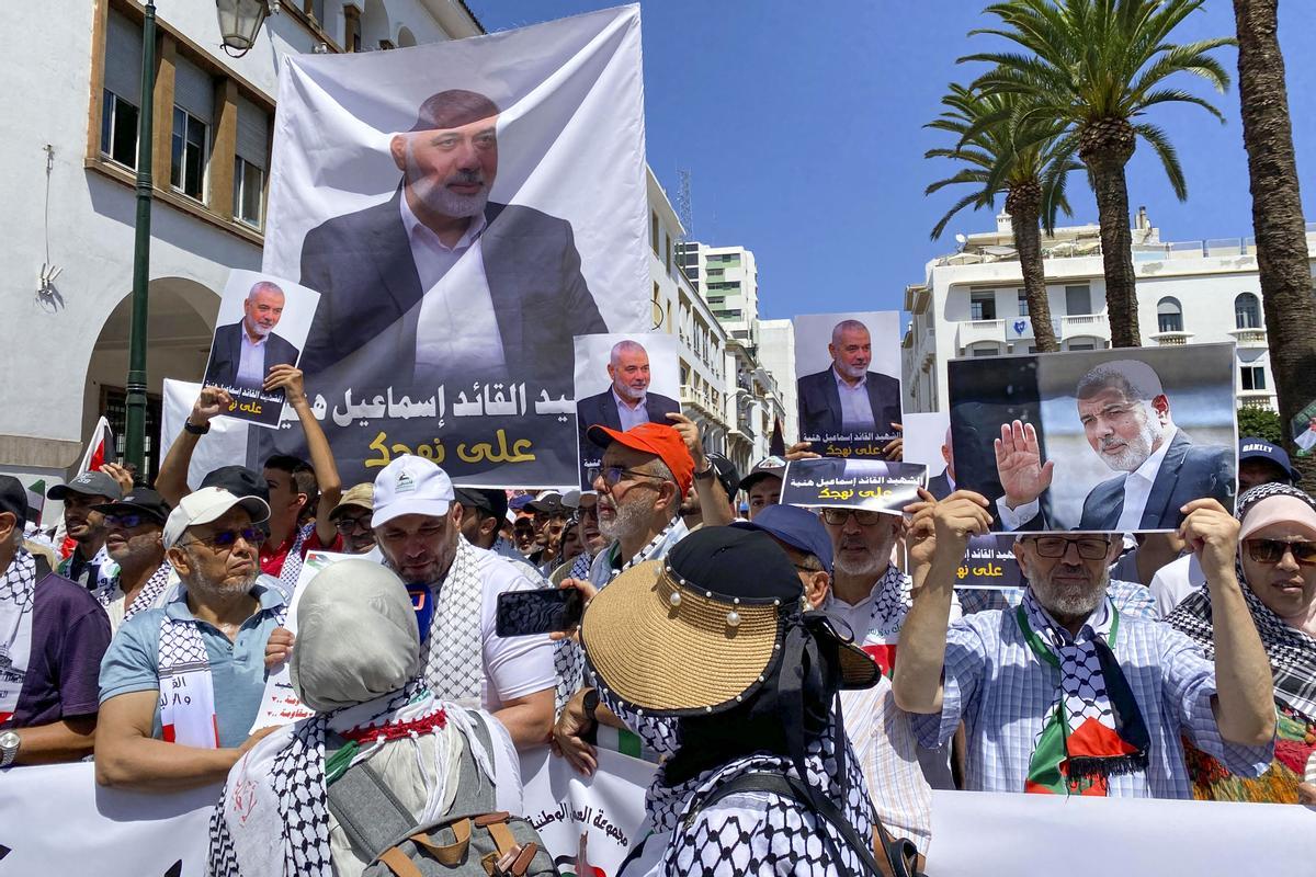 Rabat sale a la calle en apoyo del líder de Hamas asesinado por Israel