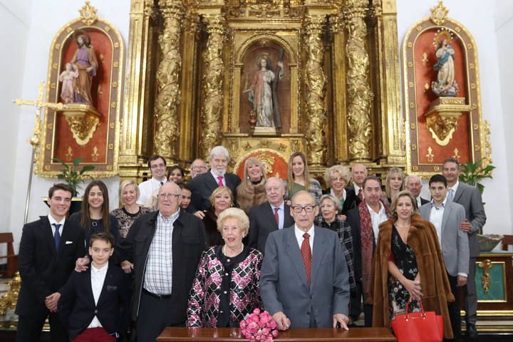 Ester Guasch y Manuel Otero renuevan sus votos matrimoniales en el Puig de Missa de Santa Eulària 75 años después de aquel 21 de diciembre de 1940