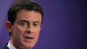El exprimer ministro francés, Manuel Valls, en una conferencia de prensa.