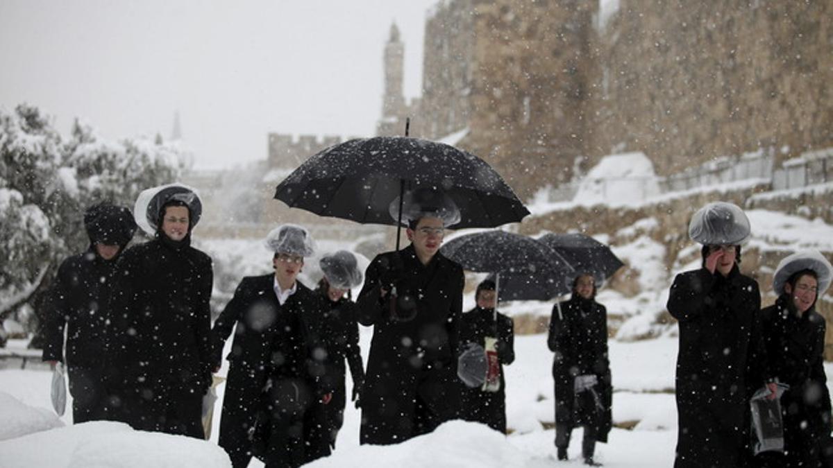 Nieve en Jerusalén, esta semana.