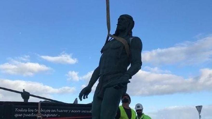 Retiradas las estatuas de los menceyes Romén y Tegueste por el hundimiento del paseo