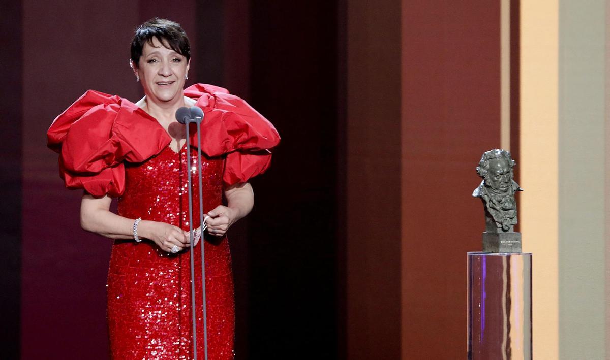 Blanca Portillo, en el escenario de la gala de los Premios Goya para recibir el galardón como mejor actriz.