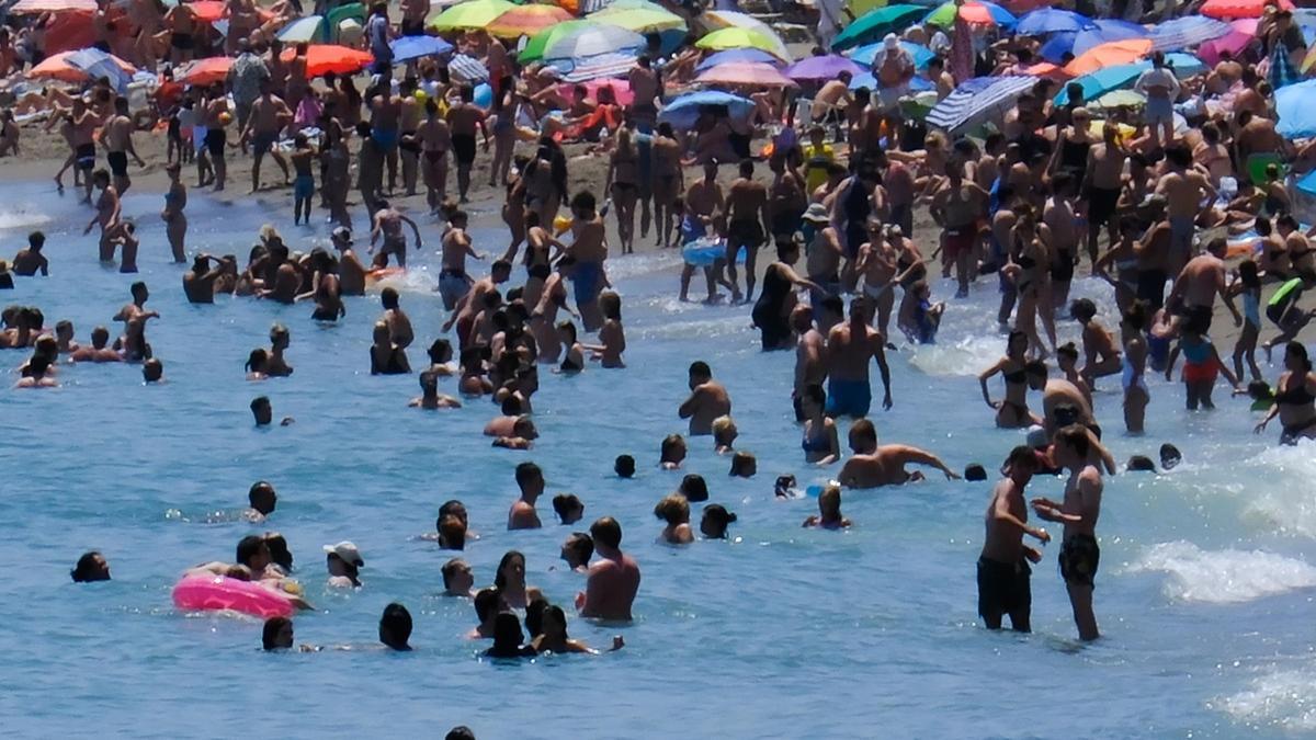La playa de La Malagueta el sábado pasado