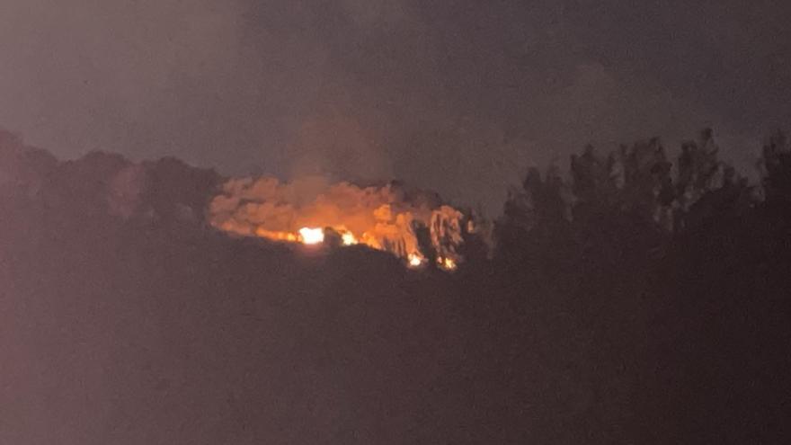 Incendio en una zona arbolada entre Arenales y Santa Pola