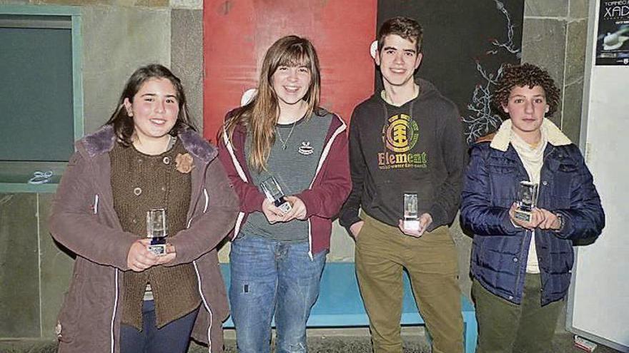 Los ajedrecistas marinenses ganadores. // S.A.