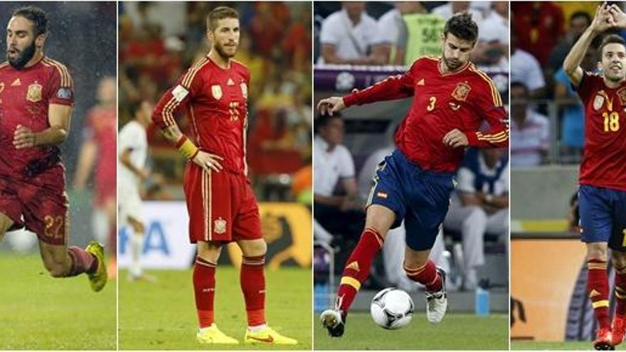 Carvajal, Ramos, Piqué y Alba