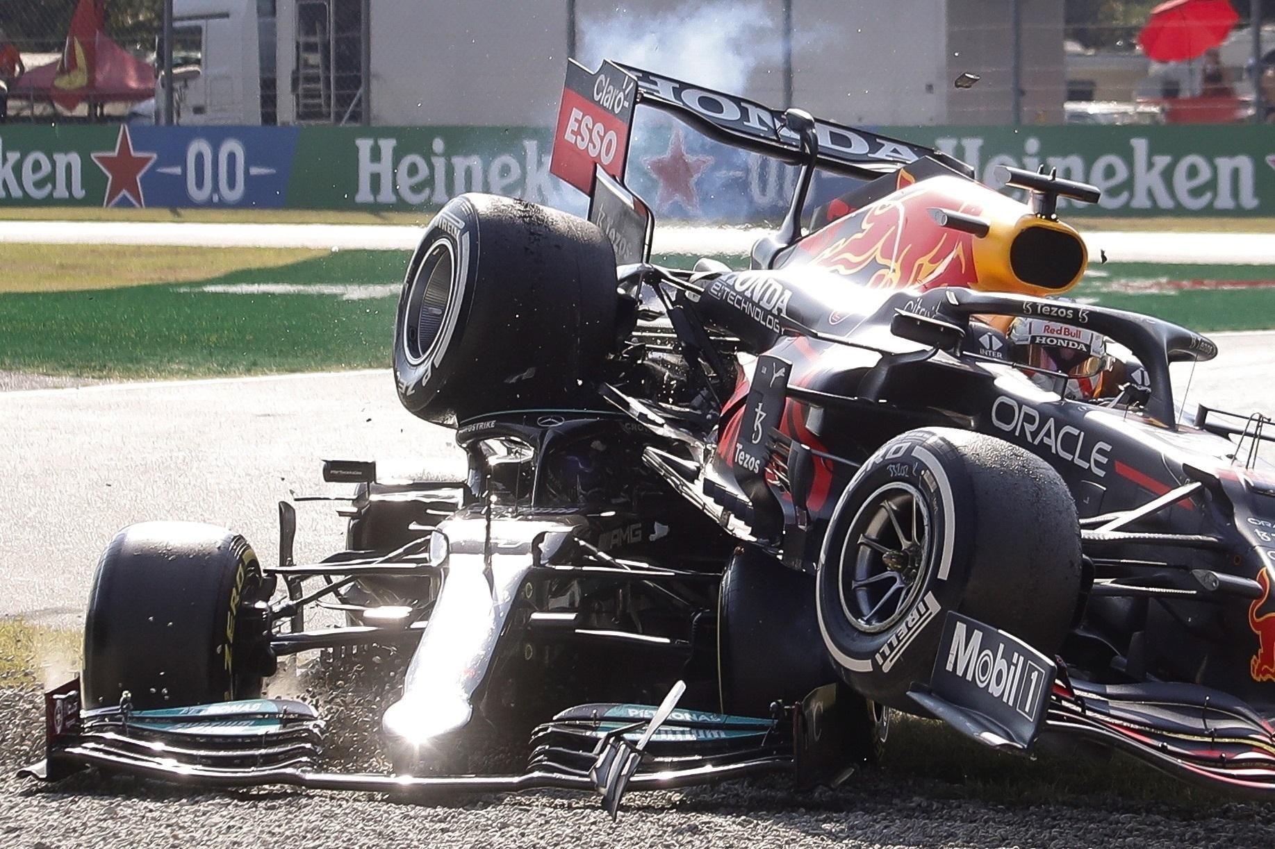 El accidente entre Verstappen y Hamilton en el GP de Italia