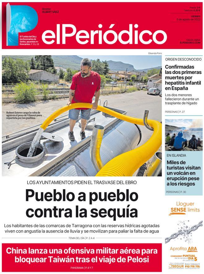 La portada d’EL PERIÓDICO del 31 de juliol del 2022