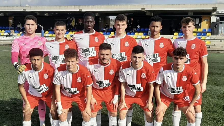 L&#039;onze inicial del Girona juvenil ahir a Vilablareix