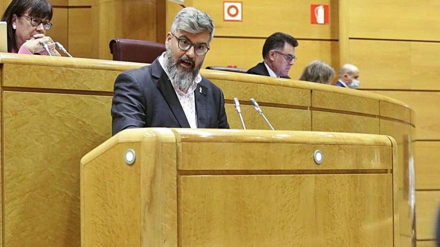 Jordi Martí, durant la seva intervenció al Senat.