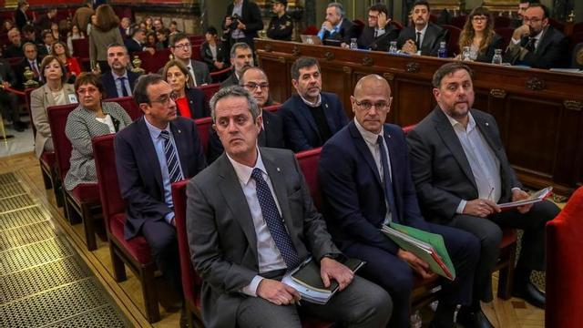 Los doce líderes independentistas en el juicio del 'procés'.