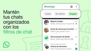 Filtros de chat en WhatsApp