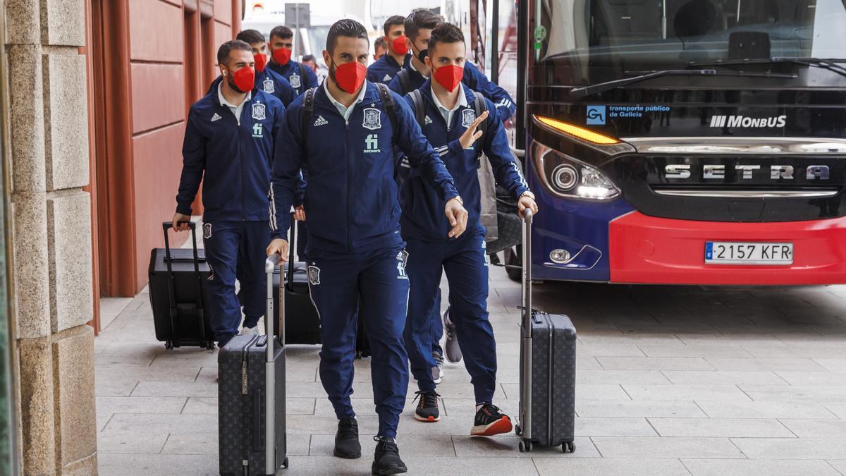 Llegada de los jugadores a A Coruña.