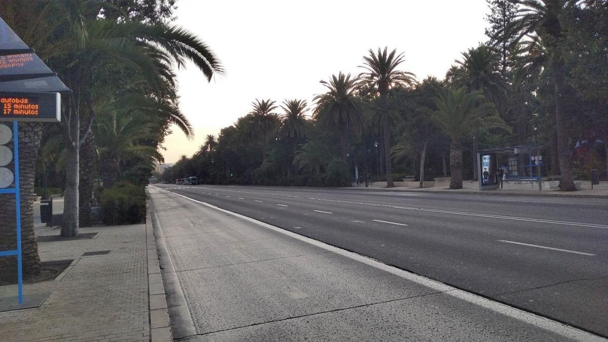 La foto fue tomada ayer por la mañana, en un Paseo del Parque limitado al transporte público mientras los coches privados caían en la cuenta de su fatídico error al llegar a la fuente de las Tres Gracias. El Día sin coches, una utopía de la que ya hemos tenido constancia esta primavera a causa del coronavirus.