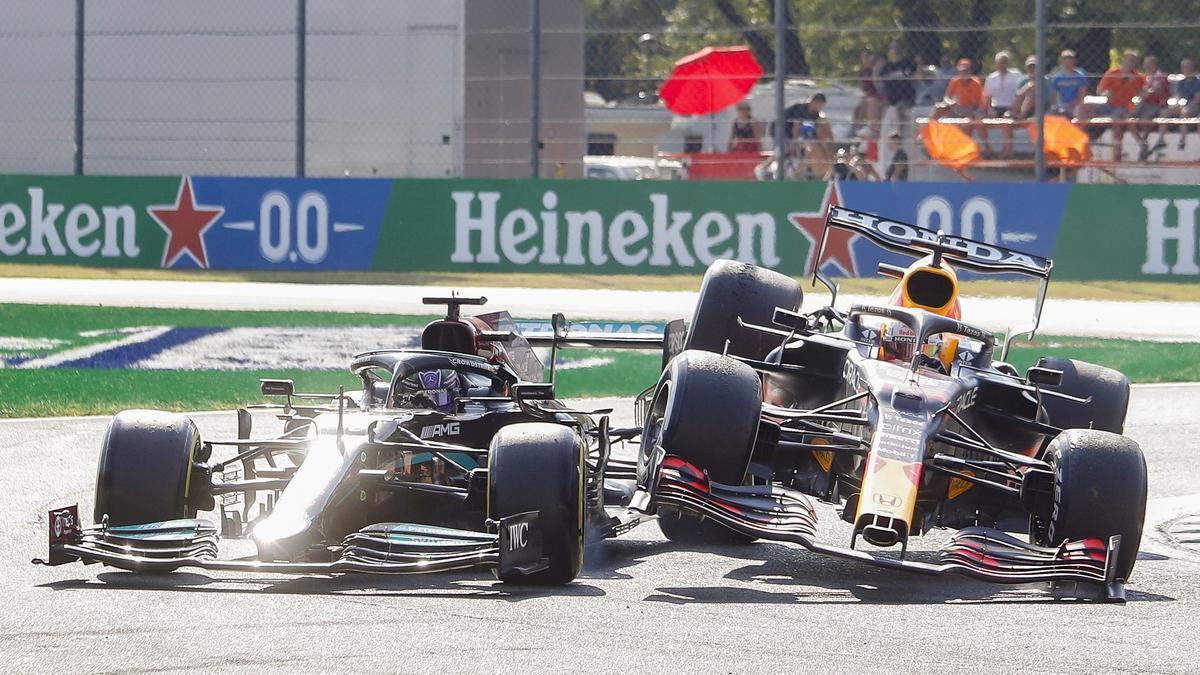 El accidente entre Verstappen y Hamilton en el GP de Italia