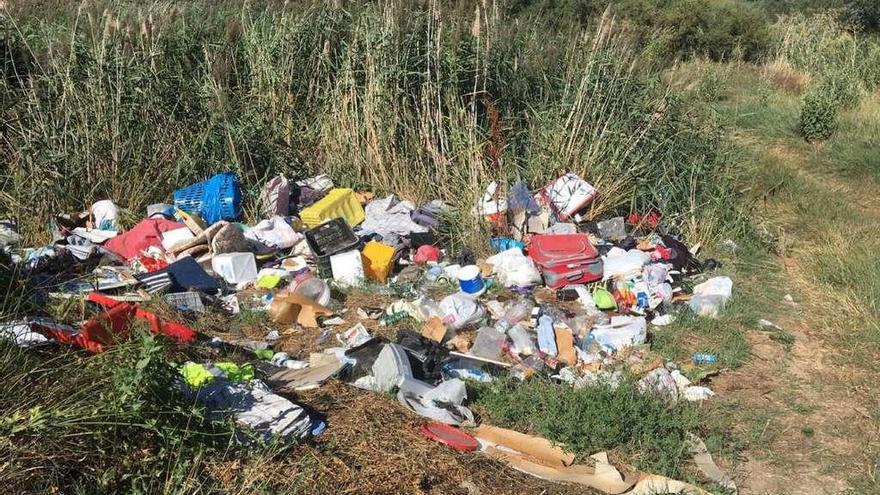 Residuos localizados en la senda del Duero cuya existencia ha denunciado una vecina.