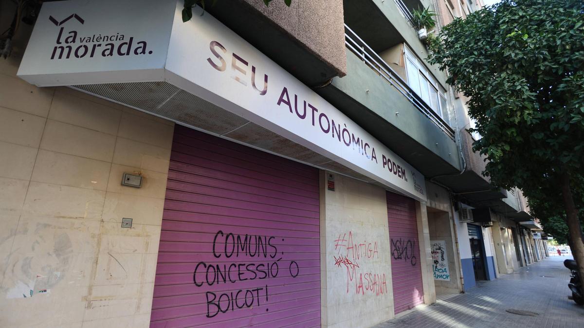 Una imagen reciente de la Morada, la sede de Podem en València