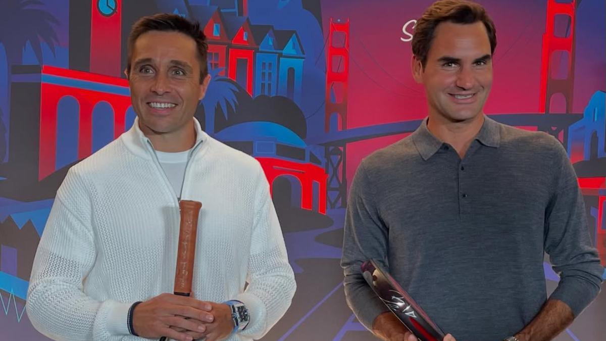 Bela y Federer en el acto organizado por Wilson