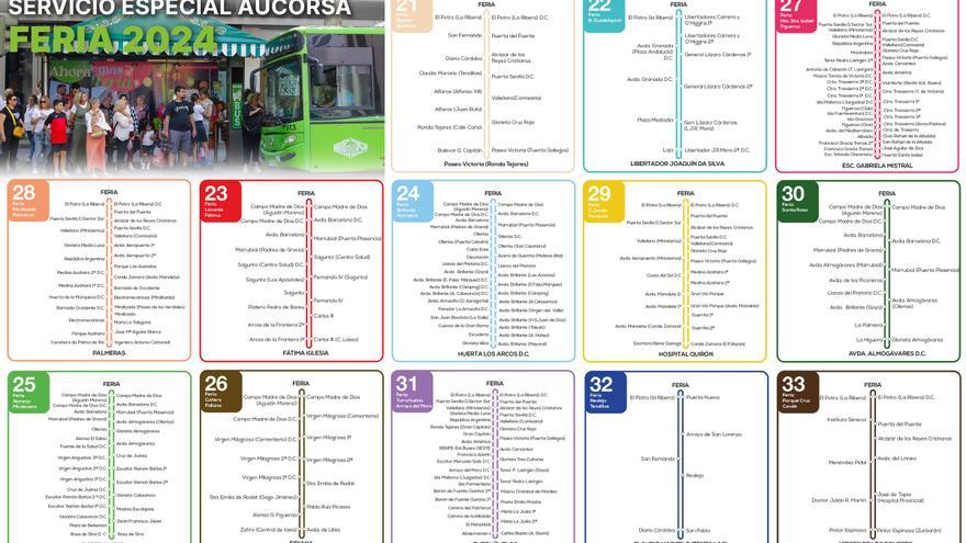 Líneas especiales, precios, horarios y recorridos de las líneas de autobús para la Feria de Córdoba