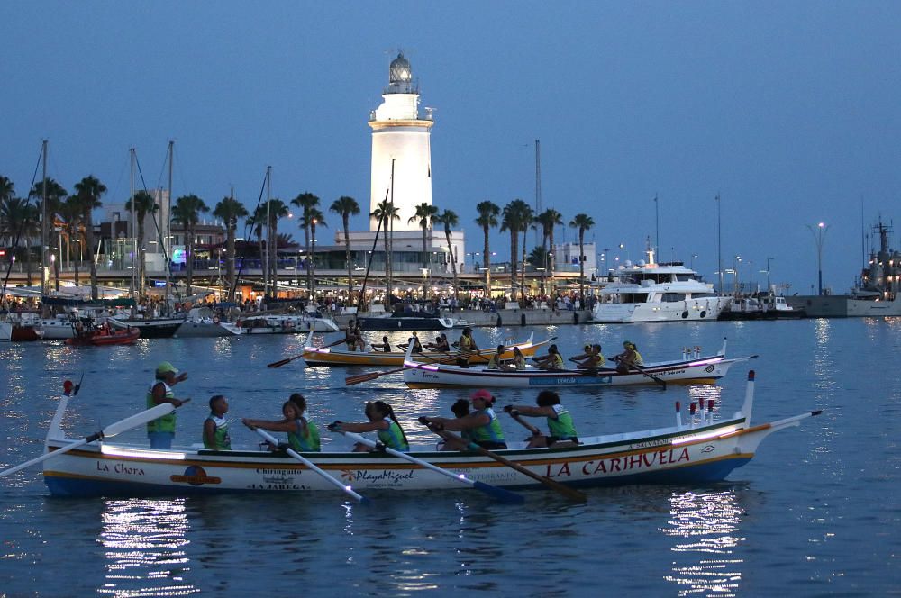 Jornada nocturna de jábegas en El Puerto de Málaga