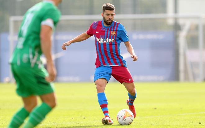 Jordi Alba, en una acción del partido