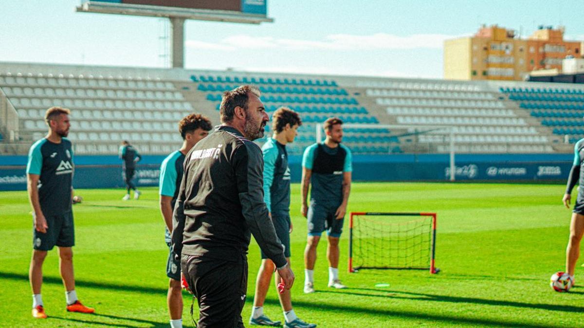 Atlético Baleares. Juanma Barrero, en un entrenamiento