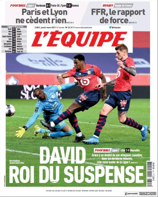 Portada de LÉquipe del 04/03/2021