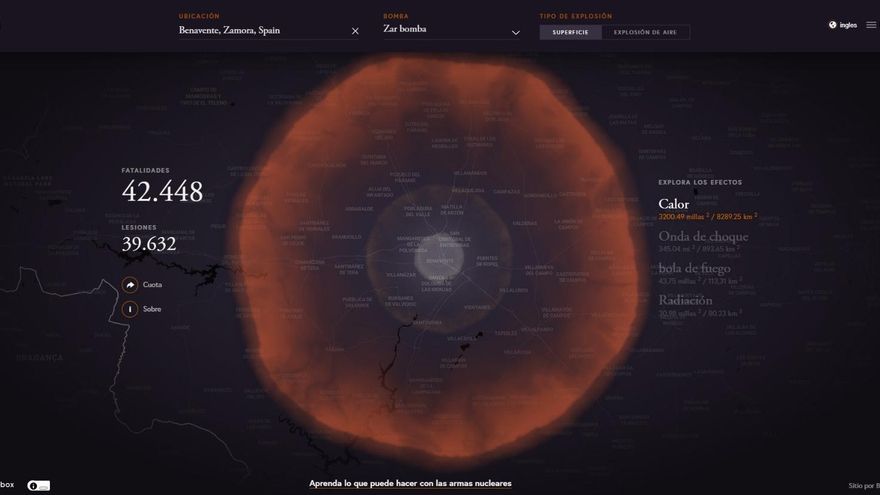 VÍDEO | Simulación de la caída de una bomba nuclear en Benavente