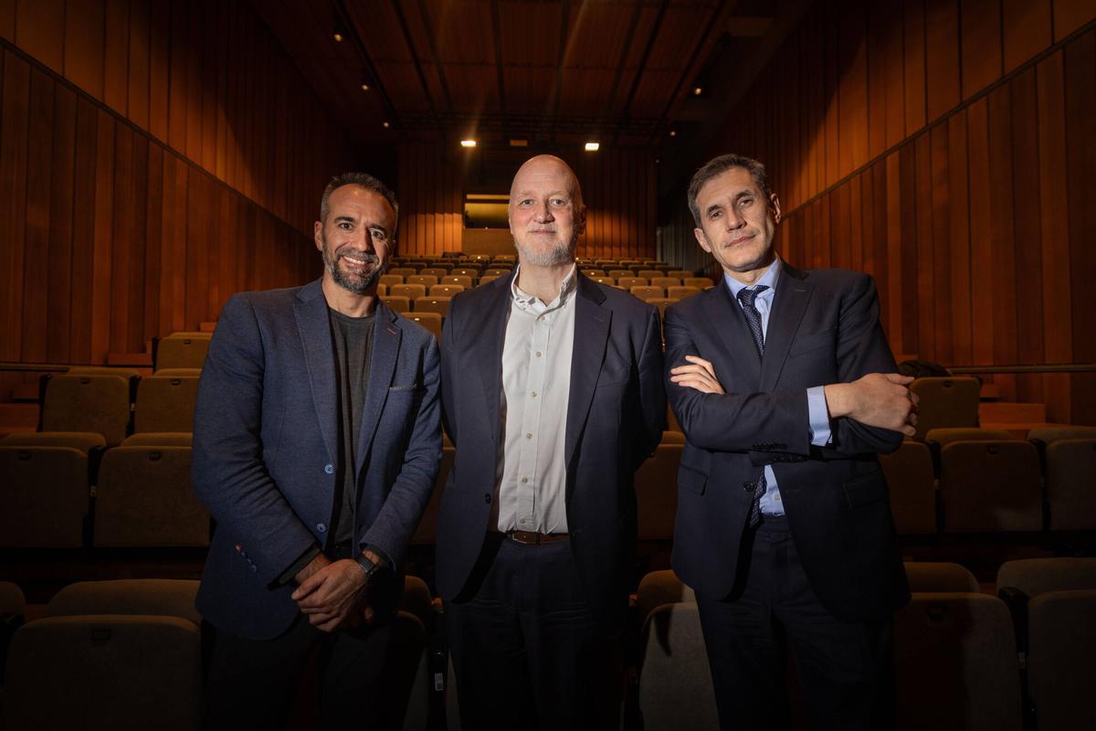 Robert Brufau, Valentí Oviedo y Joan Oller, responsables del Auditori, el Liceu y el Palau de la Música Catalana.