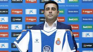 David Gallego en su presentación como entrenador del Espanyol.